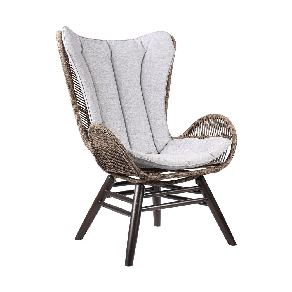 Reid Lounge Chair | Rope Wingback | Indoor Outdoor | Brown BM245724