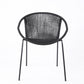 Dining Chair with Interwoven Geometric Seat and Back Set of 2 Black By Casagear Home BM245729