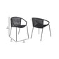 Dining Chair with Interwoven Geometric Seat and Back Set of 2 Black By Casagear Home BM245729