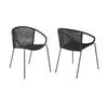 Astra Dining Chair | Geometric Interwoven Seat | Set of 2 | Black