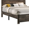Queen Bed with Rustic Heavy Grain Details and 2 Attached Lanterns Brown BM245795