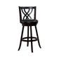 Swivel Barstool with Curved Double X Shaped Wooden Back Espresso Brown By Casagear Home BM245816