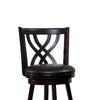 Swivel Barstool with Curved Double X Shaped Wooden Back Espresso Brown By Casagear Home BM245816