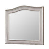 Curved Top Wooden Frame Mirror with Molded Details, Silver