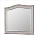 Curved Top Wooden Frame Mirror with Molded Details, Silver