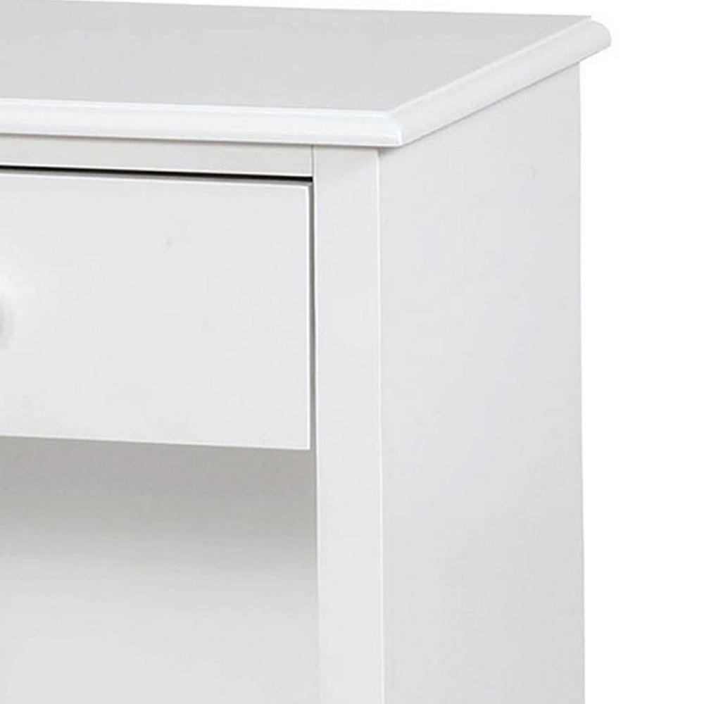 Hart 32 Inch Modern Nightstand, 2 Drawers, Textured Lacquer Finish, White By Casagear Home