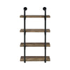 Milo Wall Shelf | 4 Tier | Piped Metal Frame | Brown | Black