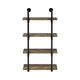 Milo Wall Shelf | 4 Tier | Piped Metal Frame | Brown | Black