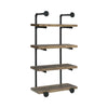 Milo Wall Shelf | 4 Tier | Piped Metal Frame | Brown | Black