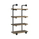 Milo Wall Shelf | 4 Tier | Piped Metal Frame | Brown | Black