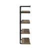 Milo Wall Shelf | 4 Tier | Piped Metal Frame | Brown | Black