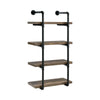 Milo Wall Shelf | 4 Tier | Piped Metal Frame | Brown | Black