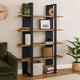 Milo Bookcase | 4 Tier Shelves | Wood Frame | Brown | Black