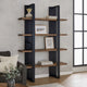 Milo Bookcase | 4 Tier Shelves | Wood Frame | Brown | Black