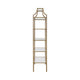 Cleo Bookcase | 5 Glass Shelves | Metal Frame | Gold