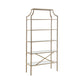Bookcase with 5 Tempered Glass Shelves and Metal Frame, Gold By Casagear Home