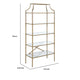 Cleo Bookcase | 5 Glass Shelves | Metal Frame | Gold