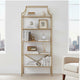 Cleo Bookcase | 5 Glass Shelves | Metal Frame | Gold