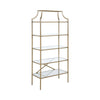 Cleo Bookcase | 5 Glass Shelves | Metal Frame | Gold