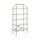 Cleo Bookcase | 5 Glass Shelves | Metal Frame | Gold