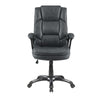Leatherette Office Chair with Casters and Padded Arms Gray BM245881