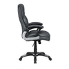Leatherette Office Chair with Casters and Padded Arms Gray BM245881