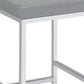 Vanity Stool with Leatherette Seat and Tubular Frame, Gray By Casagear Home