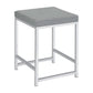 Vanity Stool with Leatherette Seat and Tubular Frame, Gray By Casagear Home