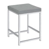 Reid Vanity Stool | Faux Leather Seat | Tubular Frame | Gray