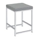 Reid Vanity Stool | Faux Leather Seat | Tubular Frame | Gray