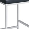 Vanity Stool with Leatherette Seat and Tubular Frame Black By Casagear Home BM245892