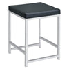Reid Vanity Stool | Faux Leather Seat | Tubular Frame | Black