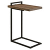 Side Table with Plugin and Cantilever Base, Dark Brown By Casagear Home