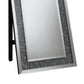 Cheval Mirror with Rhinestone Inlay and LED Silver By Casagear Home BM245921