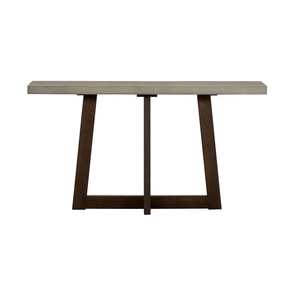 Elodie Grey Concrete and Dark Grey Oak Rectangle Console Table By Casagear Home BM245999