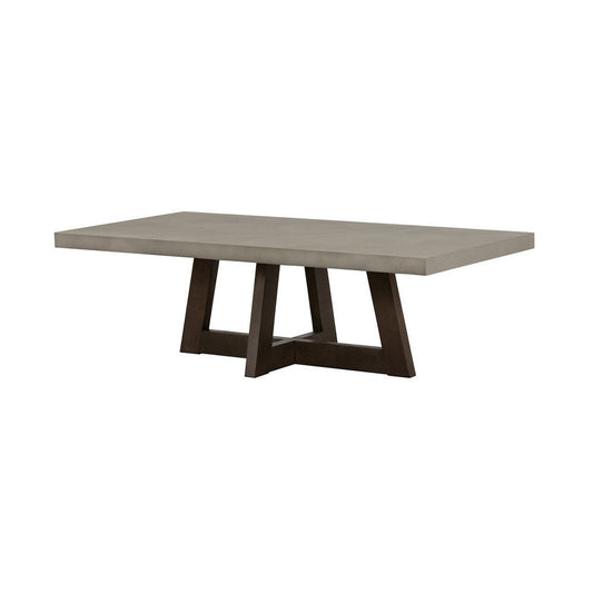 Elodie Grey Concrete and Dark Grey Oak Rectangle Coffee Table By Casagear Home