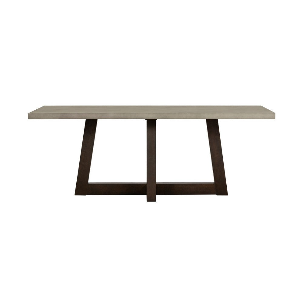 Elodie Grey Concrete and Dark Grey Oak Rectangle Dining Table By Casagear Home BM246001