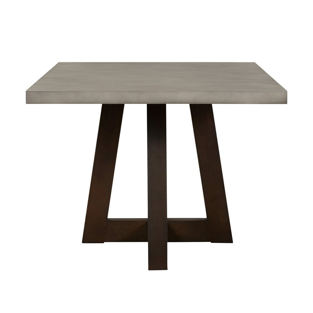 Elodie Grey Concrete and Dark Grey Oak Rectangle Dining Table By Casagear Home BM246001