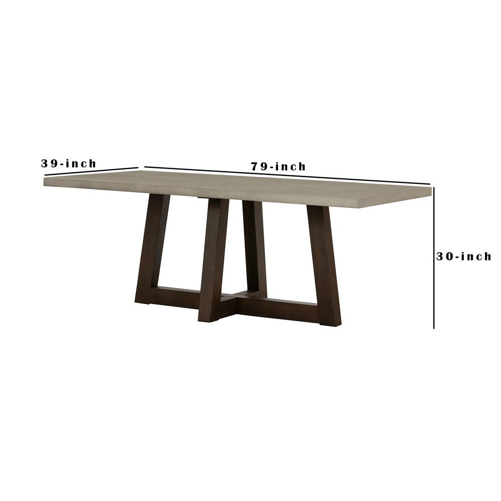 Elodie Grey Concrete and Dark Grey Oak Rectangle Dining Table By Casagear Home BM246001