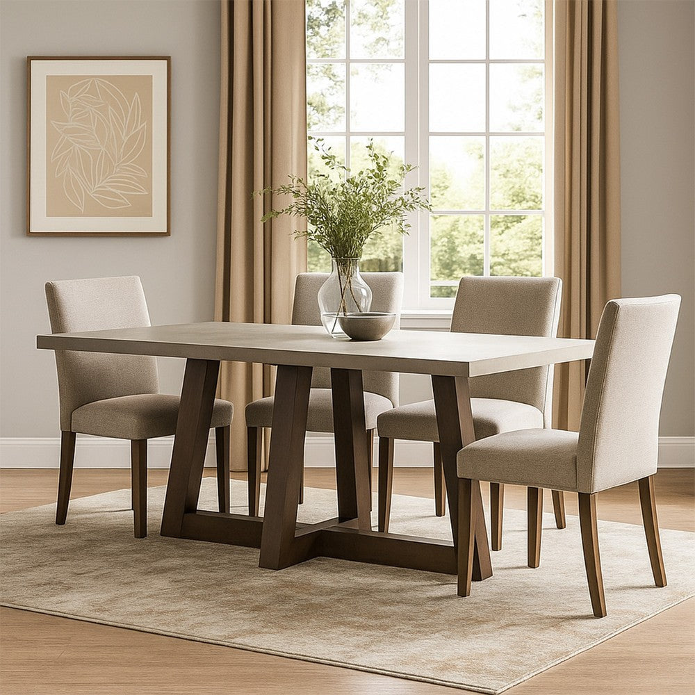 Elodie Dining Table | Concrete | Dark Oak | Rectangle