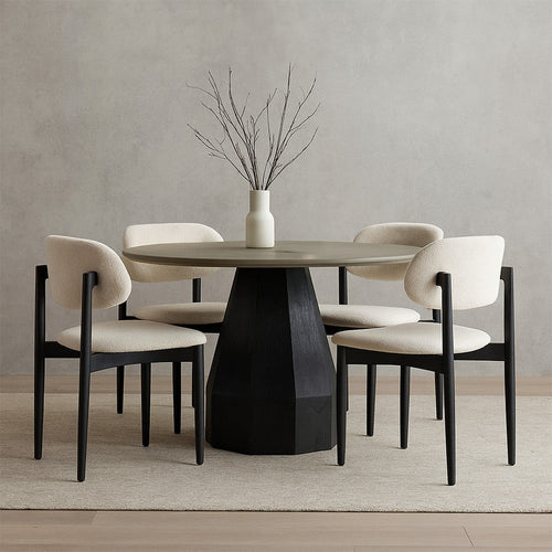 Revival Dining Table | Round | Concrete Top | Oak Base