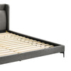 Legend Gray Fabric Eastern King Platform Bed with Black Metal Legs By Casagear Home BM246008