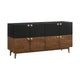 Amigo Black Veneer and Walnut Wood Buffet By Casagear Home BM246032