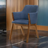 Renzo Dining Chair | Blue Fabric | Walnut Wood | Set of 2