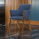 Renzo Dining Chair | Blue Fabric | Walnut Wood | Set of 2