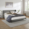 Legend Platform Bed | Queen | Gray Fabric | Black Legs