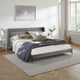 Legend Platform Bed | Queen | Gray Fabric | Black Legs