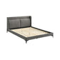 Legend Gray Fabric Queen Platform Bed with Black Metal Legs By Casagear Home