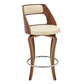 Grady 26’’ Swivel Cream Faux Leather and Walnut Wood Bar Stool By Casagear Home BM246070