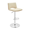 Thierry Barstool | Swivel | Faux Leather | Walnut Back | Chrome